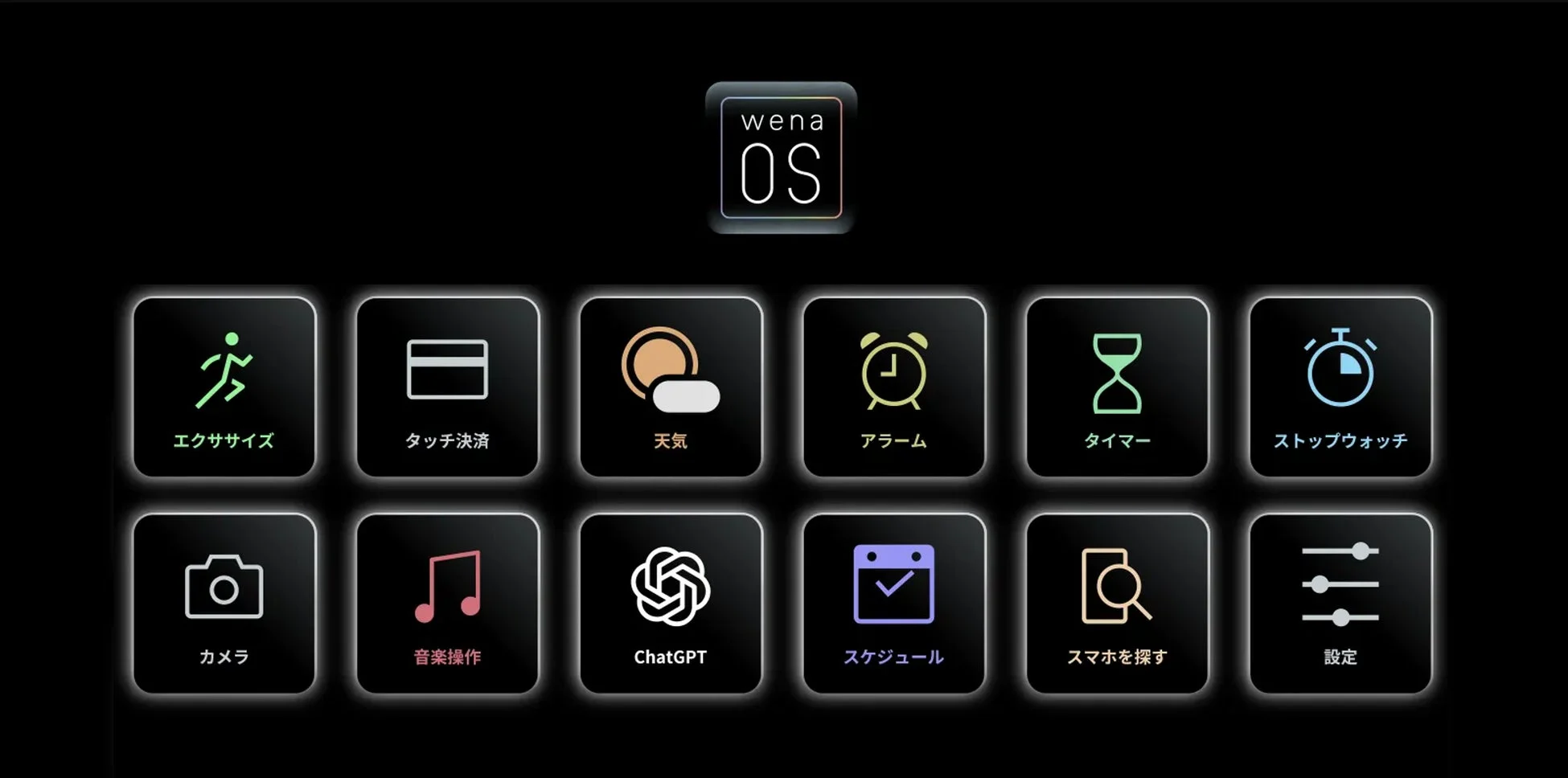 wena OSのメニュー画面