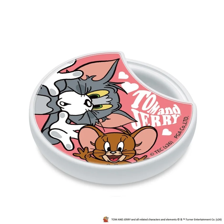 トムとジェリーのピンクの丸いタグ