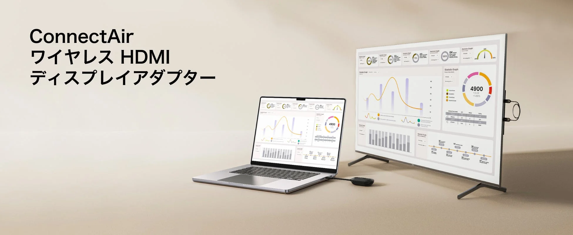 ConnectAir ワイヤレス HDMI ディスプレイアダプター