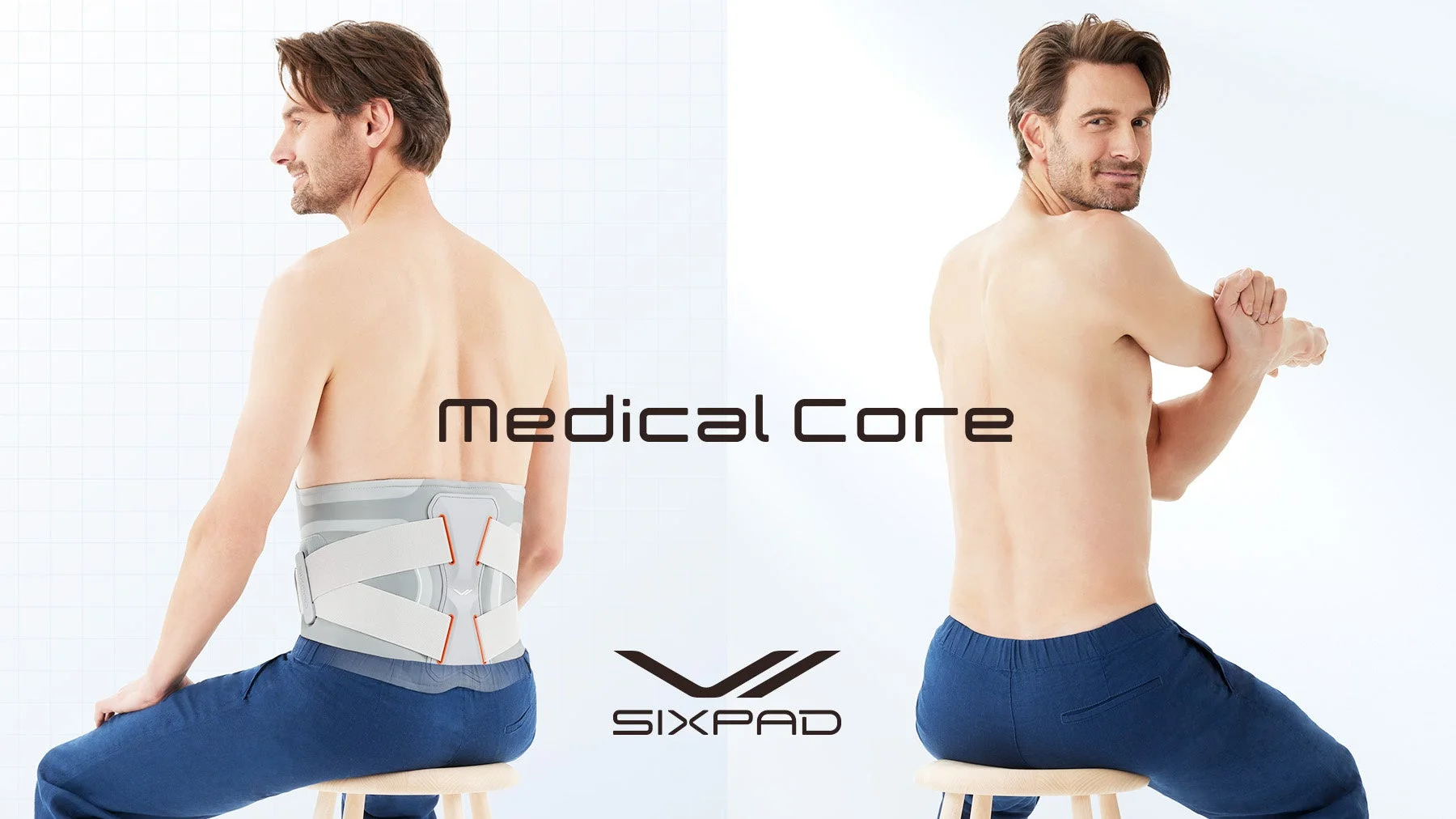 SIXPAD Medical Coreを着用した男性と運動する男性