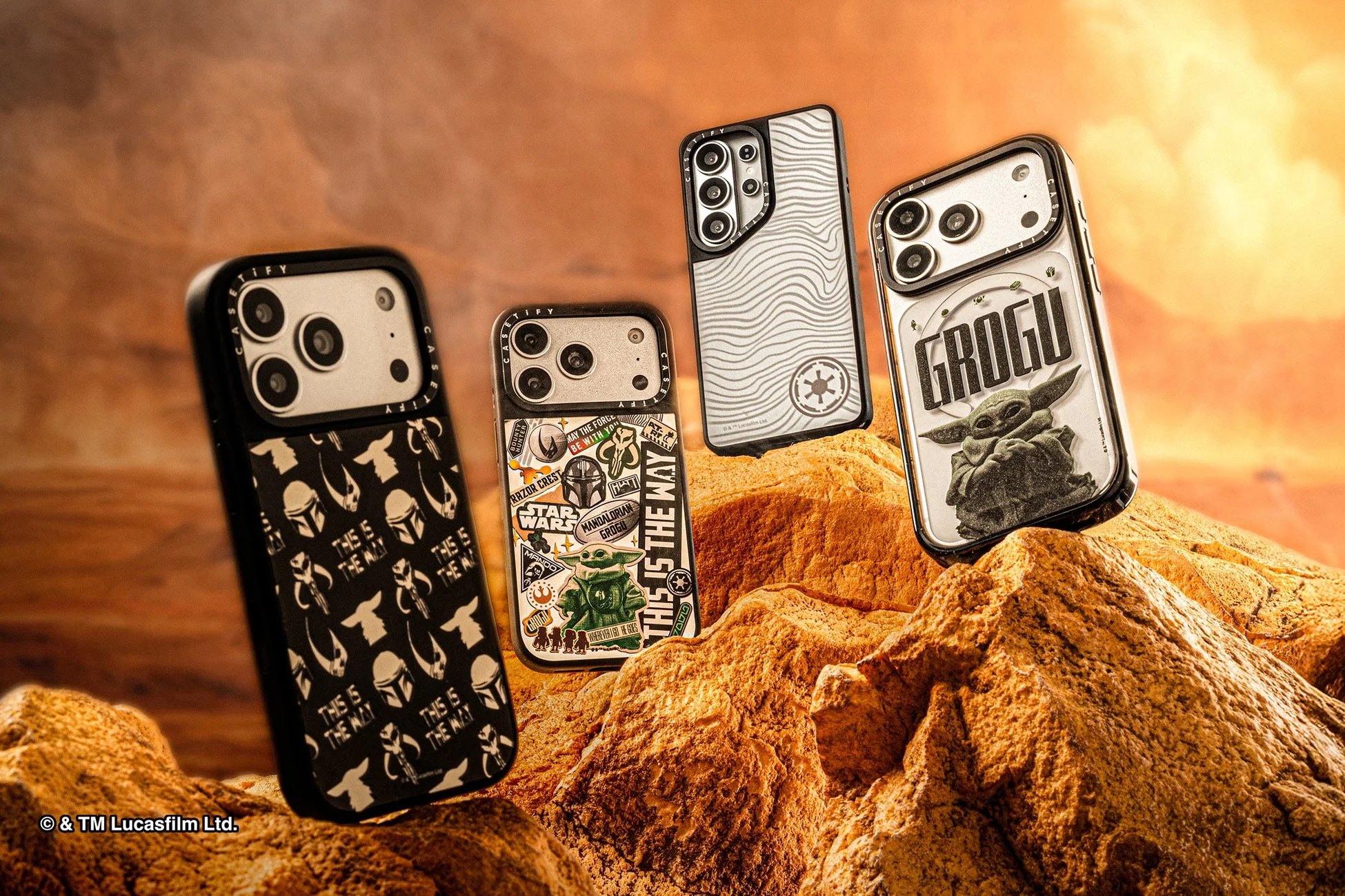 複数のマンダロリアンテーマのiPhoneケース