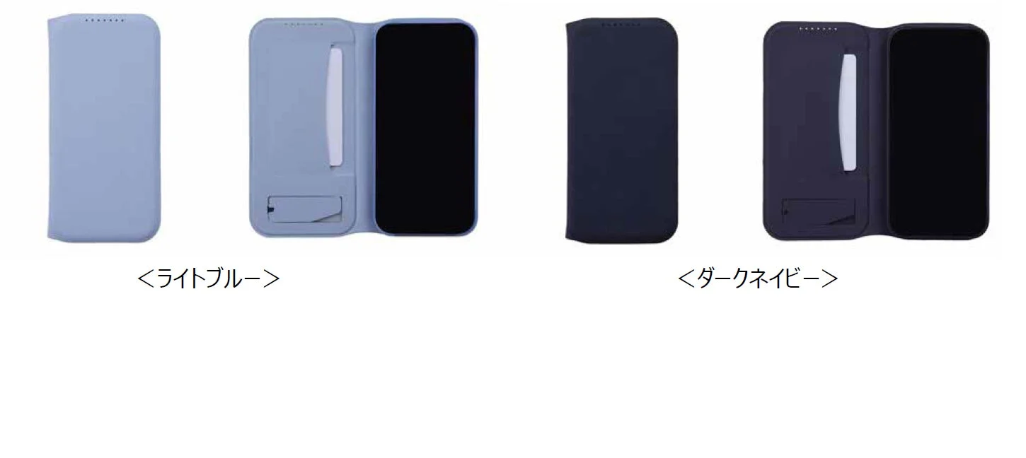 GP10a スタンドスマートフリップケース（ライトブルー／ダークネイビー）
