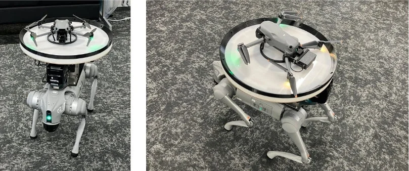 犬型ロボット＋ドローン充電