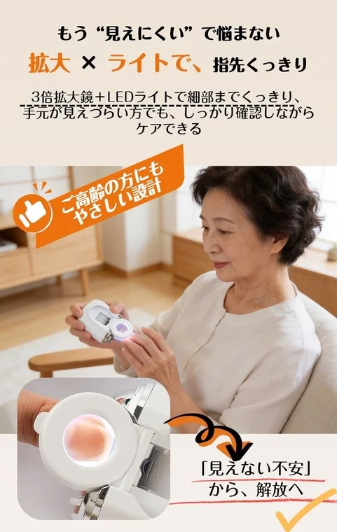 拡大鏡とLEDライトで手元くっきり