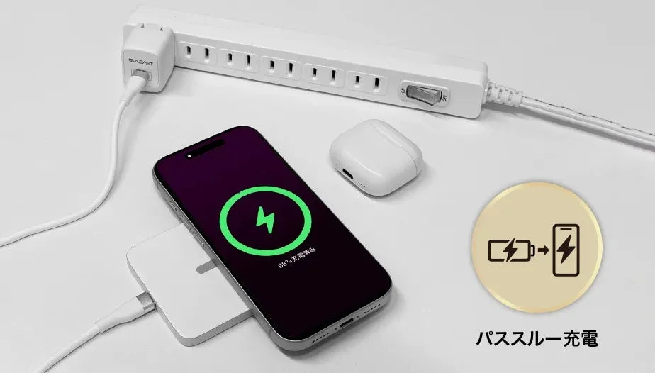 Qi2ワイヤレス充電の様子