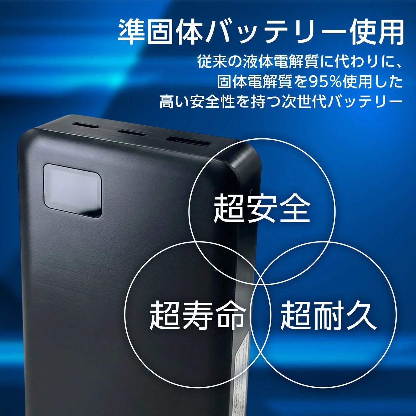 準固体バッテリー使用