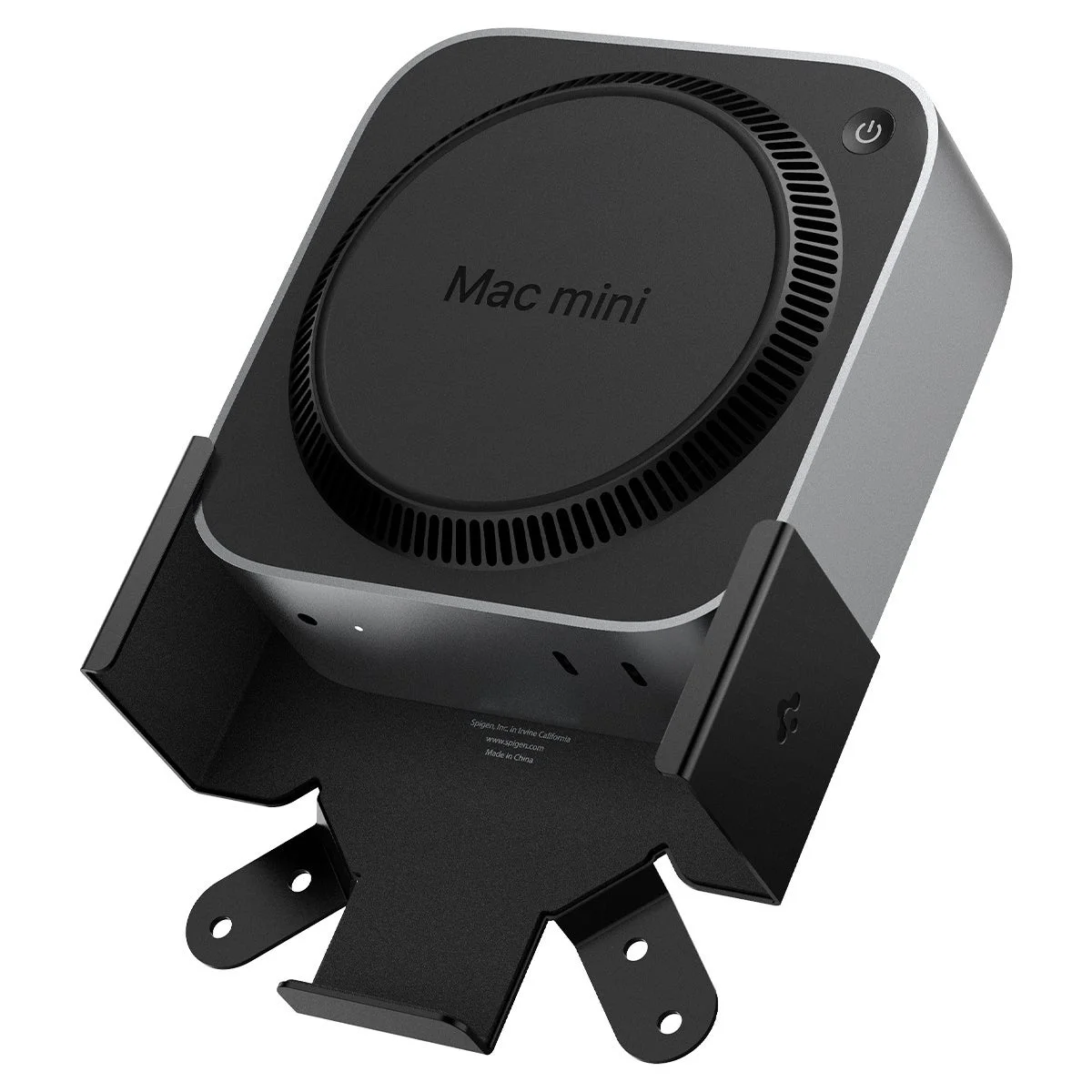 Spigen製の黒いMac miniマウントブラケット
