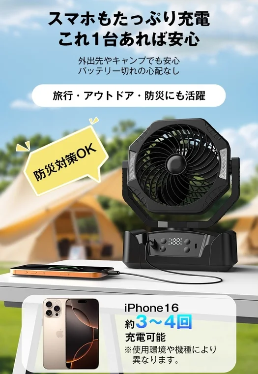 スマホもたっぷり充電 これ1台あれば安心 外出先やキャンプでも安心 バッテリー切れの心配なし 旅行・アウトドア・防災にも活躍