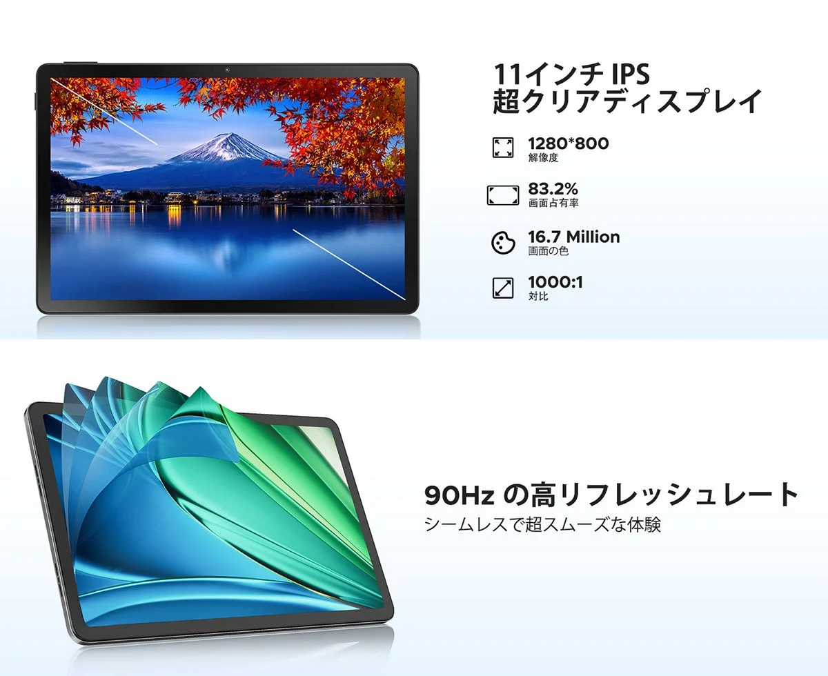 11インチ90Hzディスプレイ