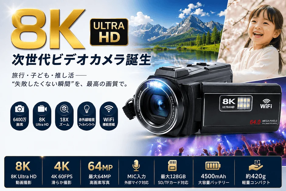 8K ULTRA HD 次世代ビデオカメラ誕生