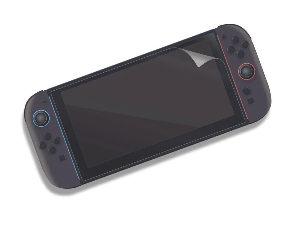 Switch2に保護フィルムが貼られている様子