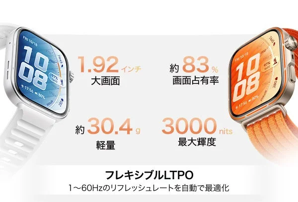 HUAWEI WATCH FIT 5 Proの大画面ディスプレイ