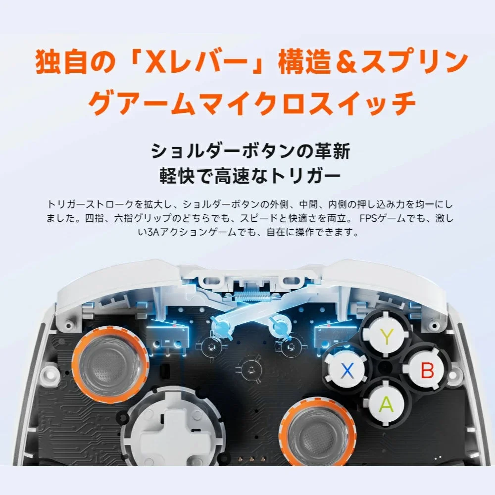 独自の「Xレバー」構造とスプリングアームマイクロスイッチ