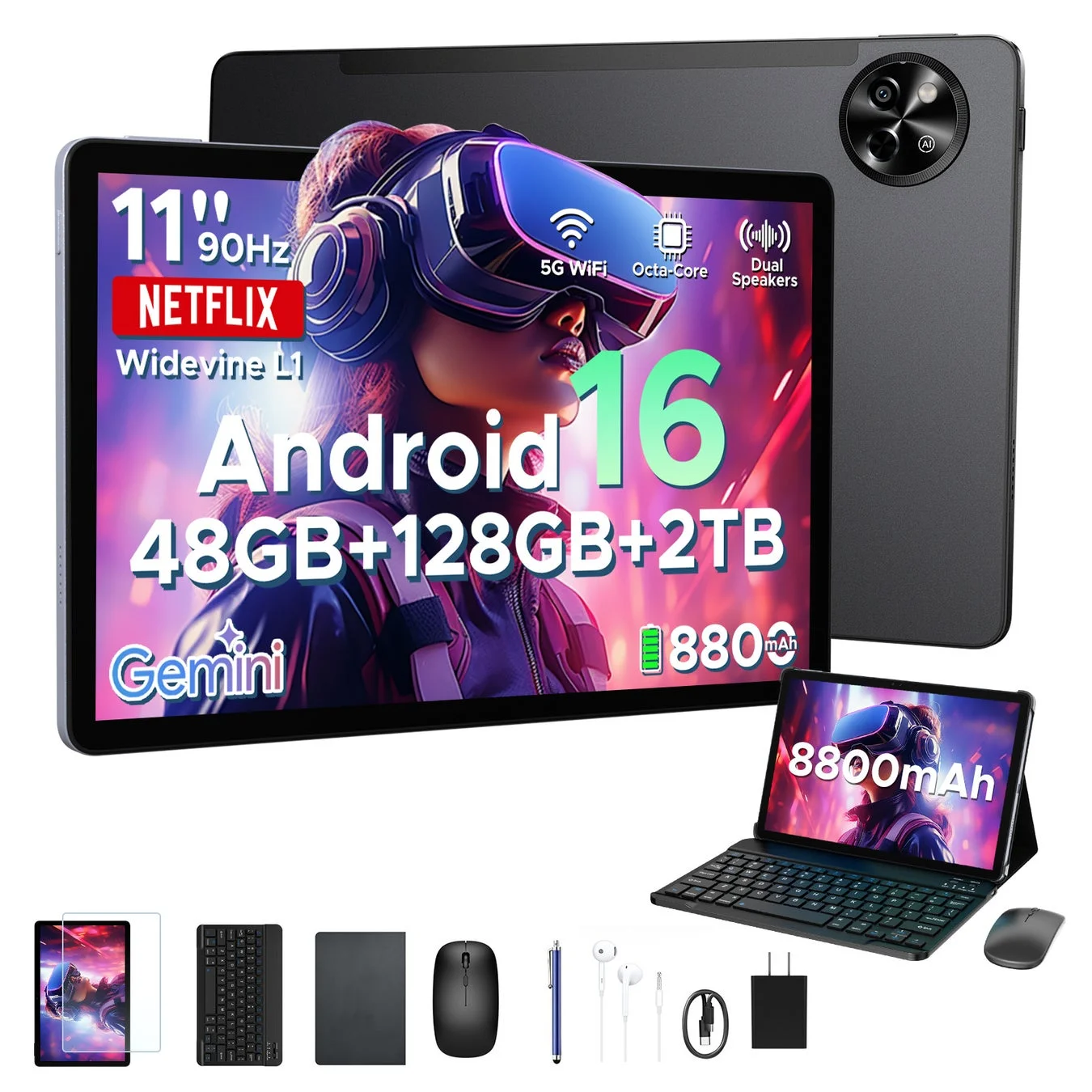 POCKAM P11 セット版 Android 16 タブレット