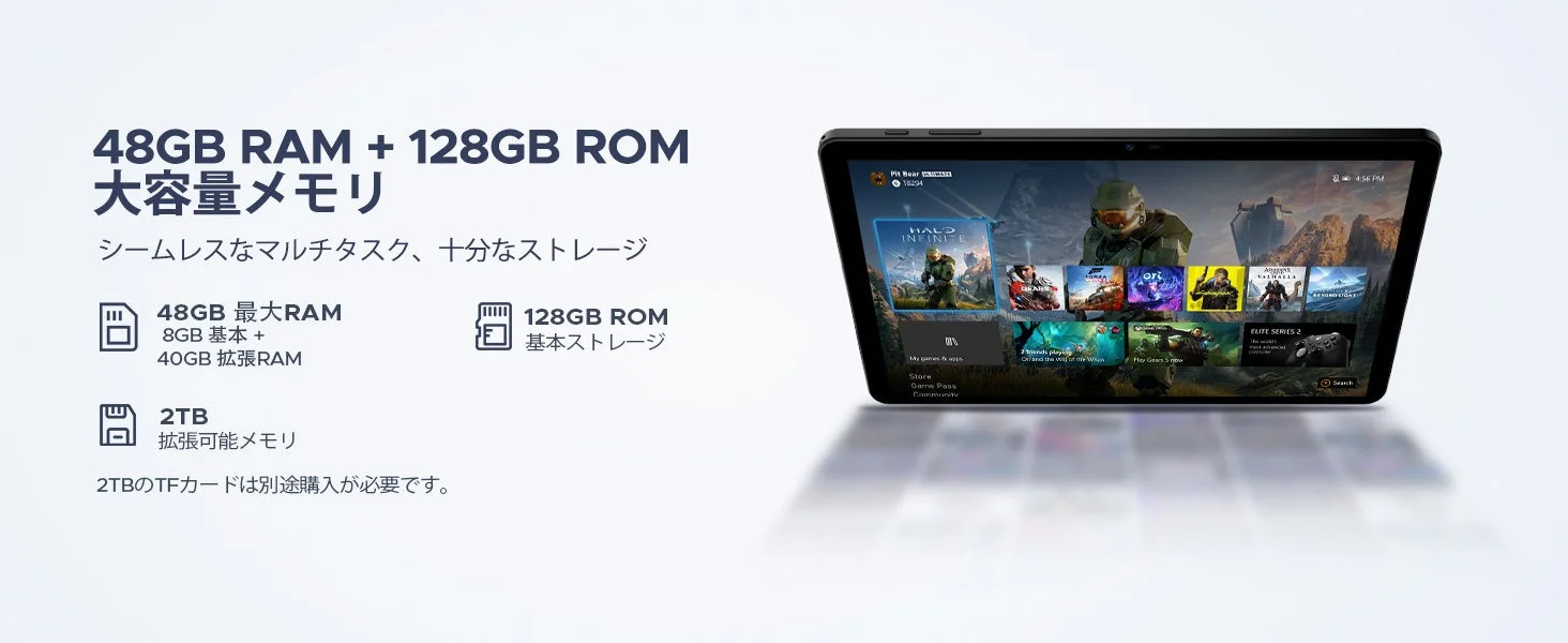48GB RAM + 128GB ROMのメモリとストレージ