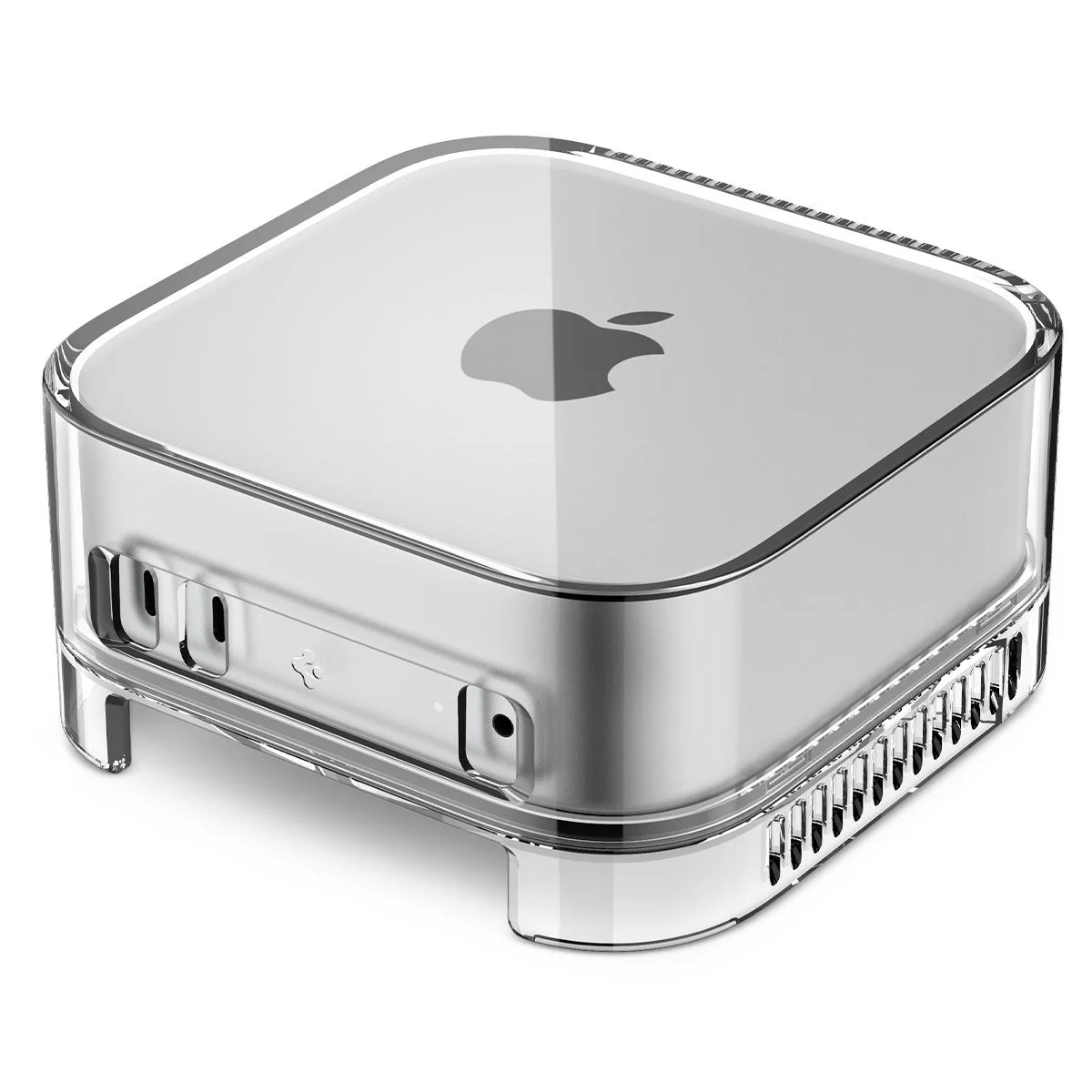 透明な保護ケースに収められたMac mini