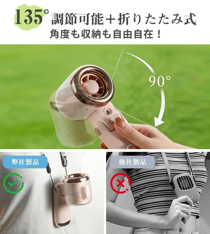 角度調整と折りたたみ