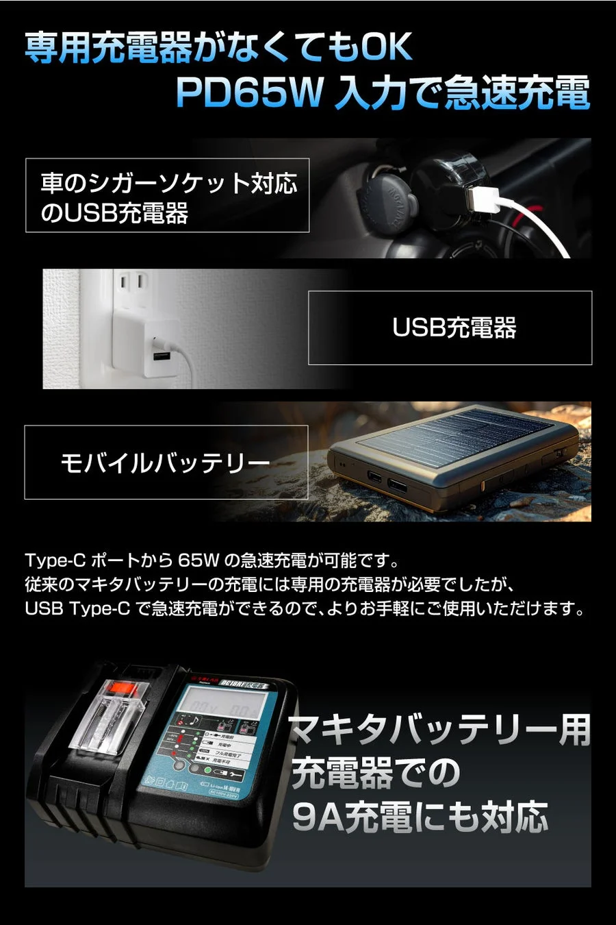 PD65W USB Type-C入出力