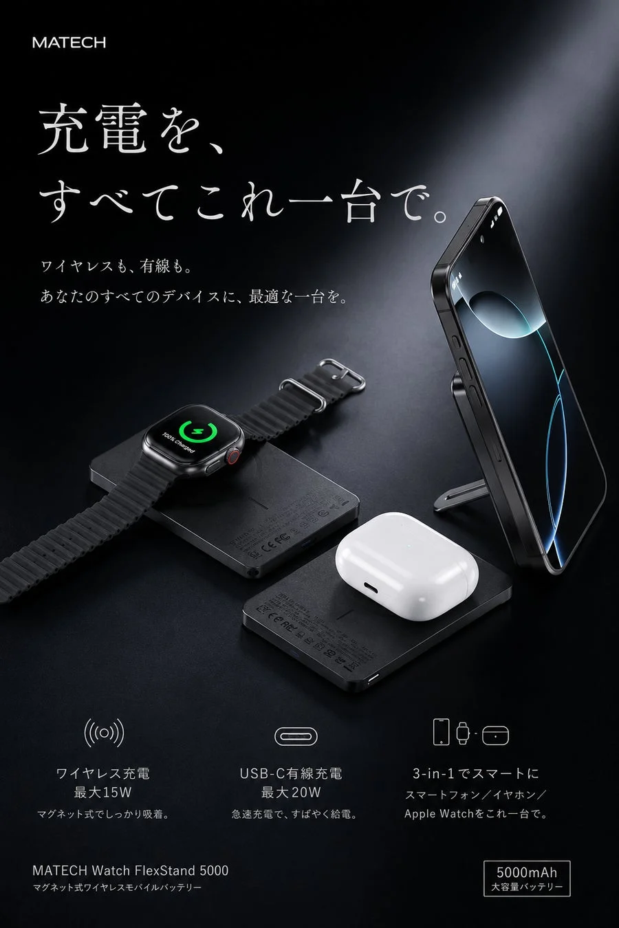 3-in-1充電対応のイメージ