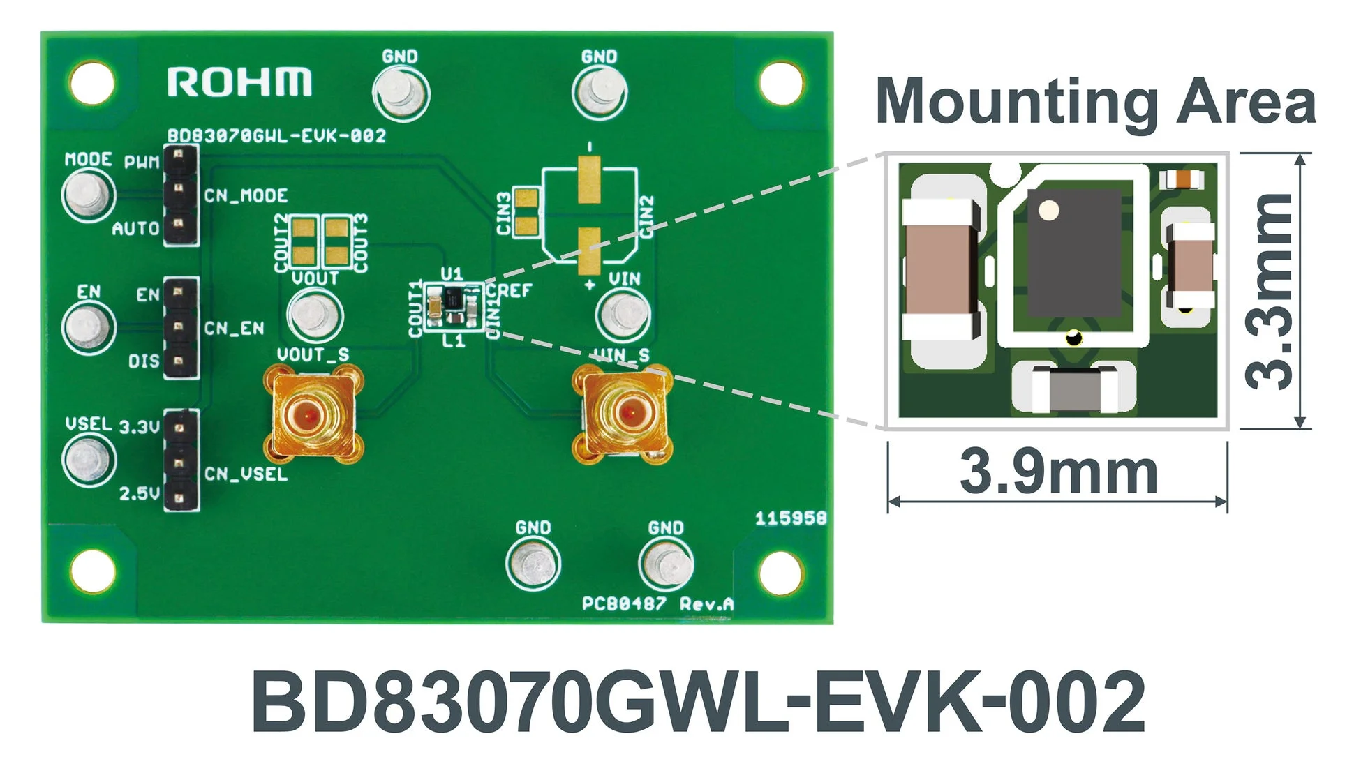 ROHM BD83070GWL-EVK-002評価ボード