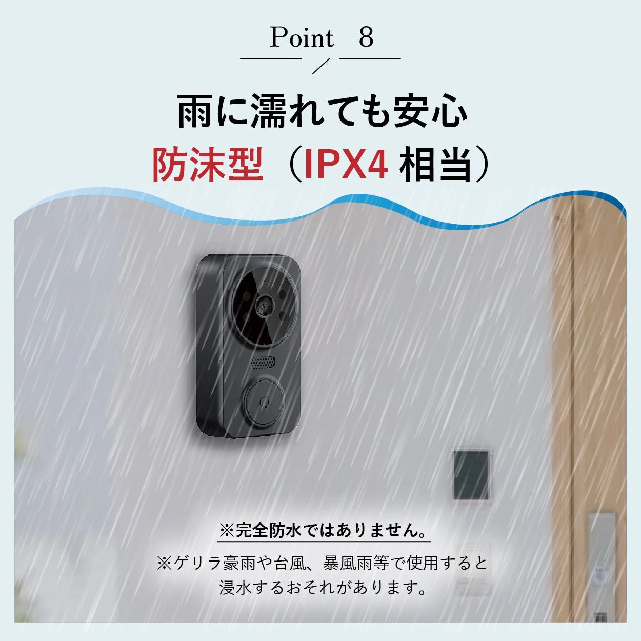 雨に濡れても安心 防沫型