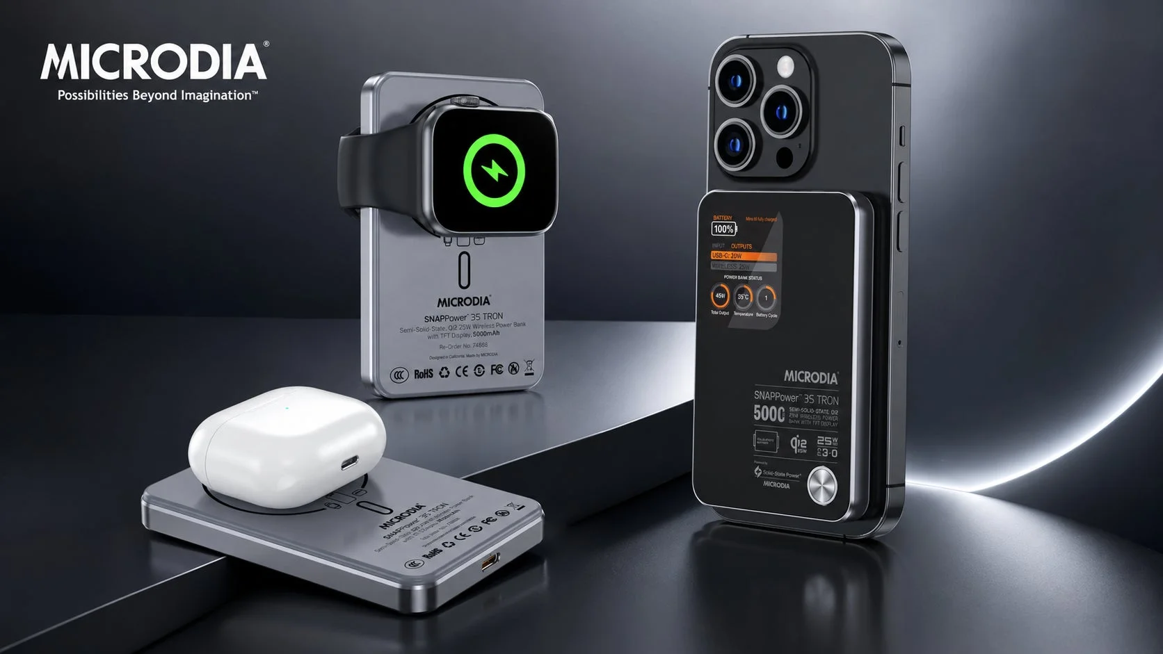 iPhone、Apple Watch、AirPodsを充電するモバイルバッテリー