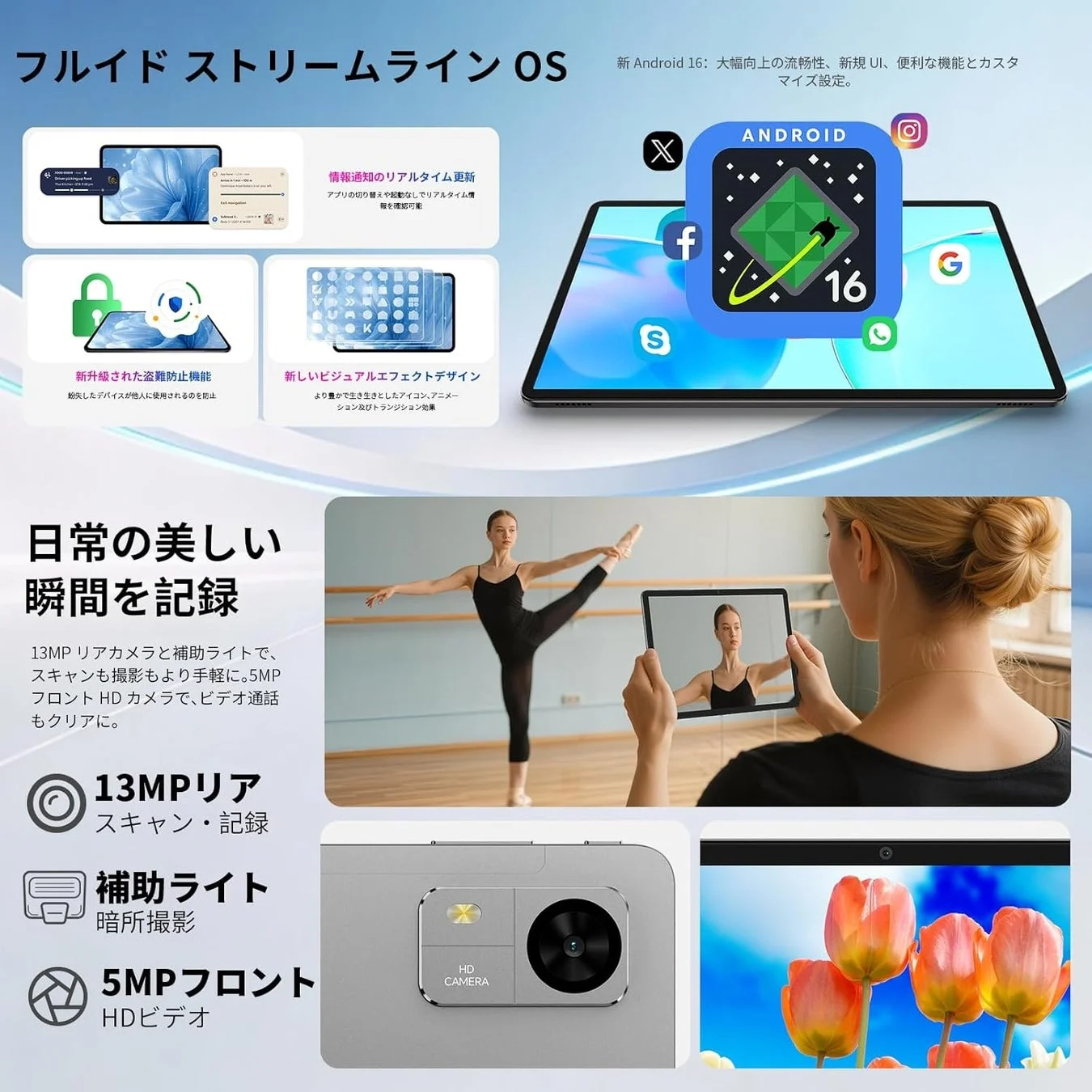 高音質スピーカーとカメラ