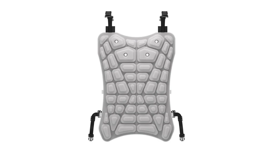 耐衝撃性のあるグレーのバックプロテクター