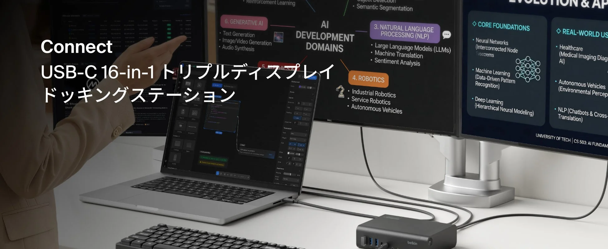 Belkin USB-C 16-in-1トリプルディスプレイ ドッキングステーション
