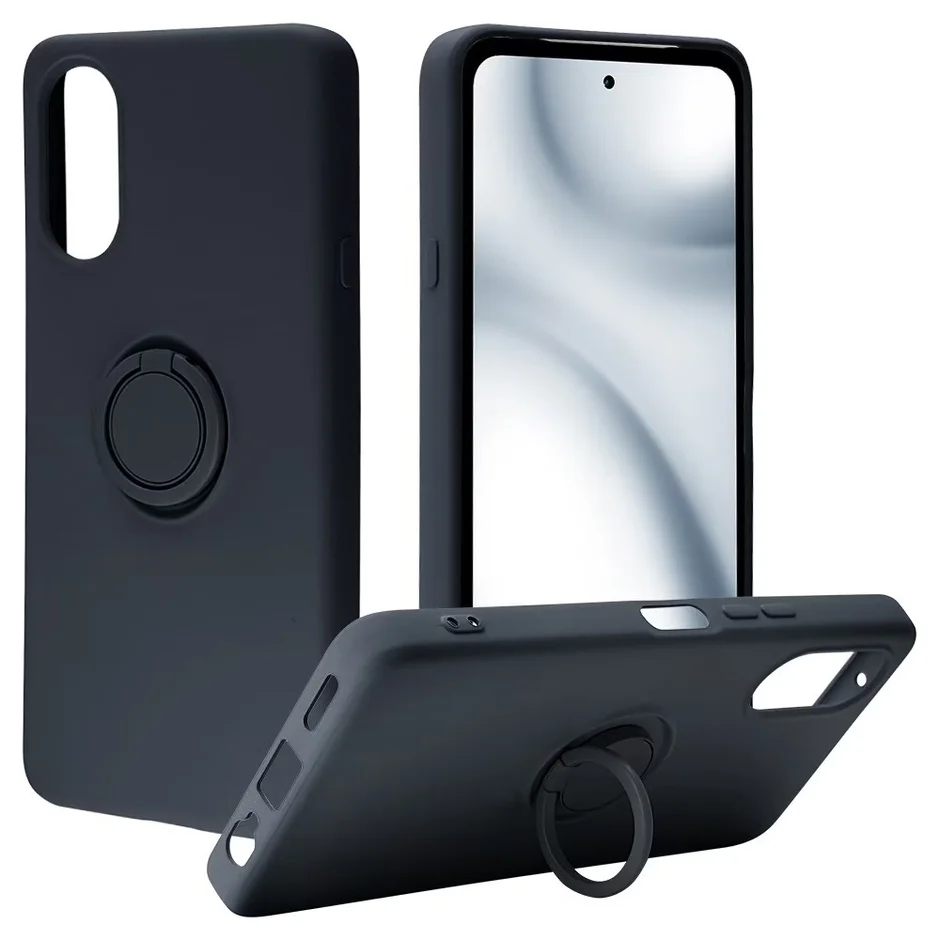 スマホリング付きケース ダークグレー