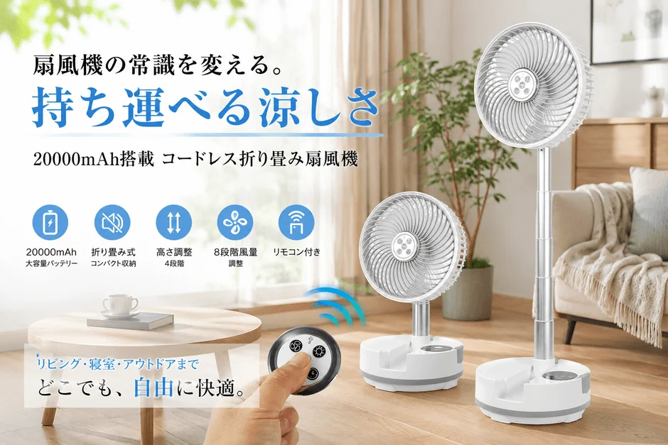 扇風機の常識を変える。持ち運べる涼しさ