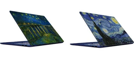 ノートパソコン、ラップトップ、ゴッホ、星月夜